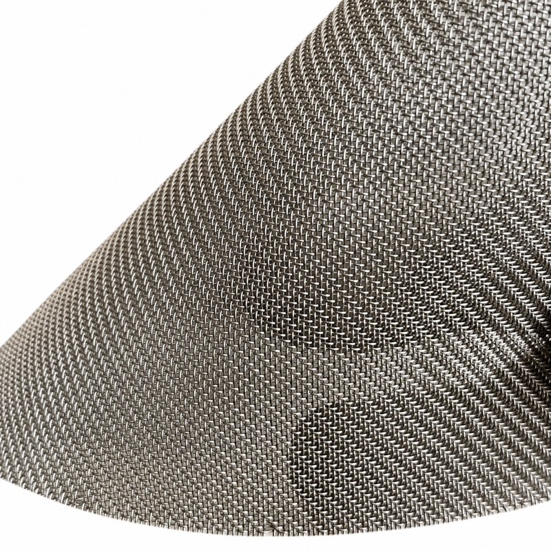 Close-up of twill weave stainless steel wire mesh