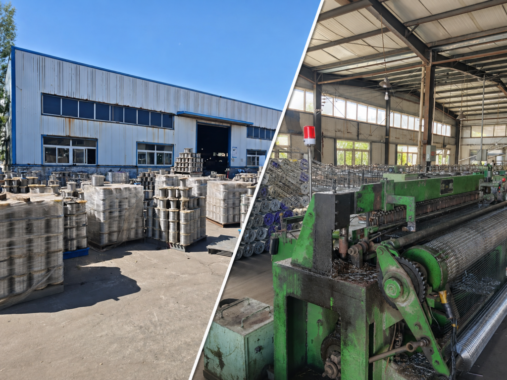 Dongce wire mesh factory, production workshop and stock inventory